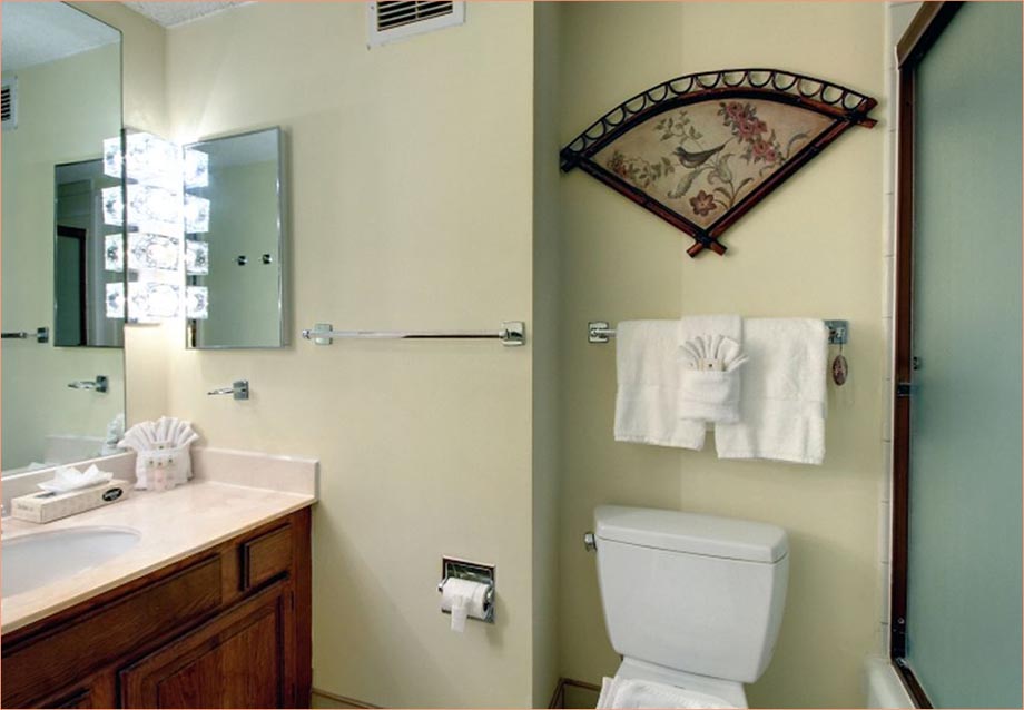 Both bathrooms enclude a full shower and tub.
