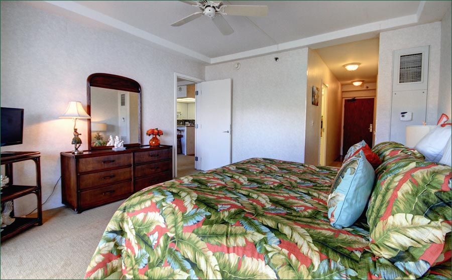 Spacious master bedroom with king bed and en-suite bathroom