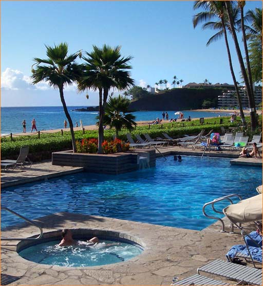 Whaler Resort on Kaanapali Beach features an oceanfront pool and spa.